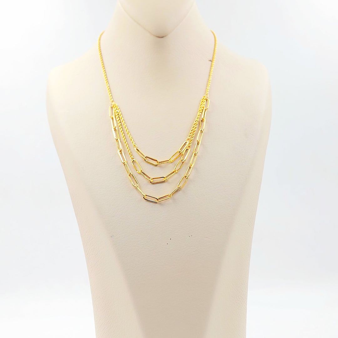 Rope Paperclip Necklace Made of 21K Gold by Saeed Jewelry 