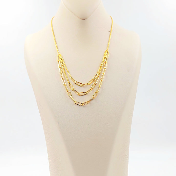 Rope Paperclip Necklace Made of 21K Gold by Saeed Jewelry 