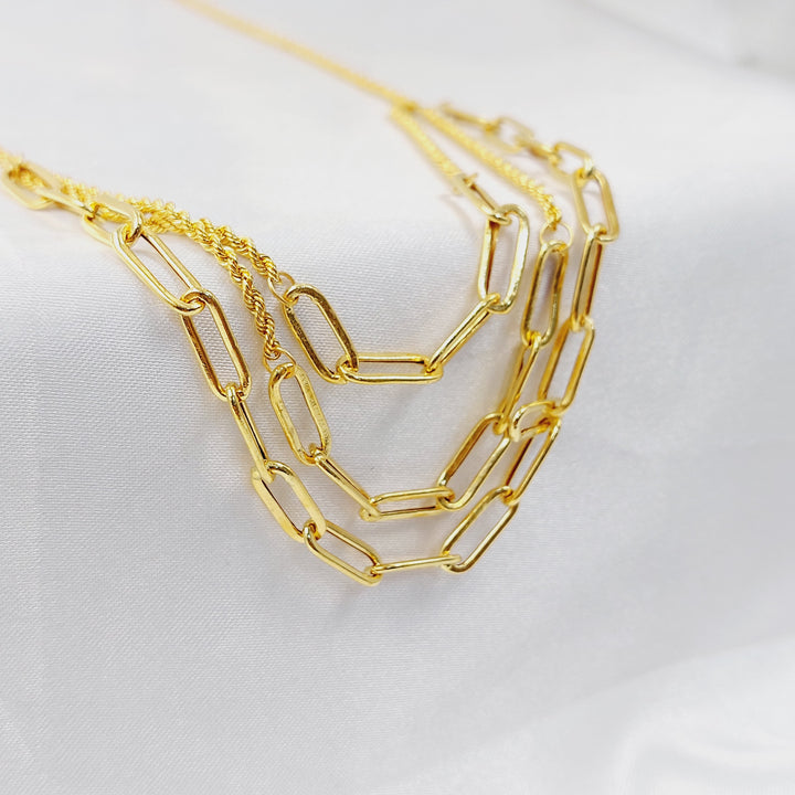 Rope Paperclip Necklace Made of 21K Gold by Saeed Jewelry 