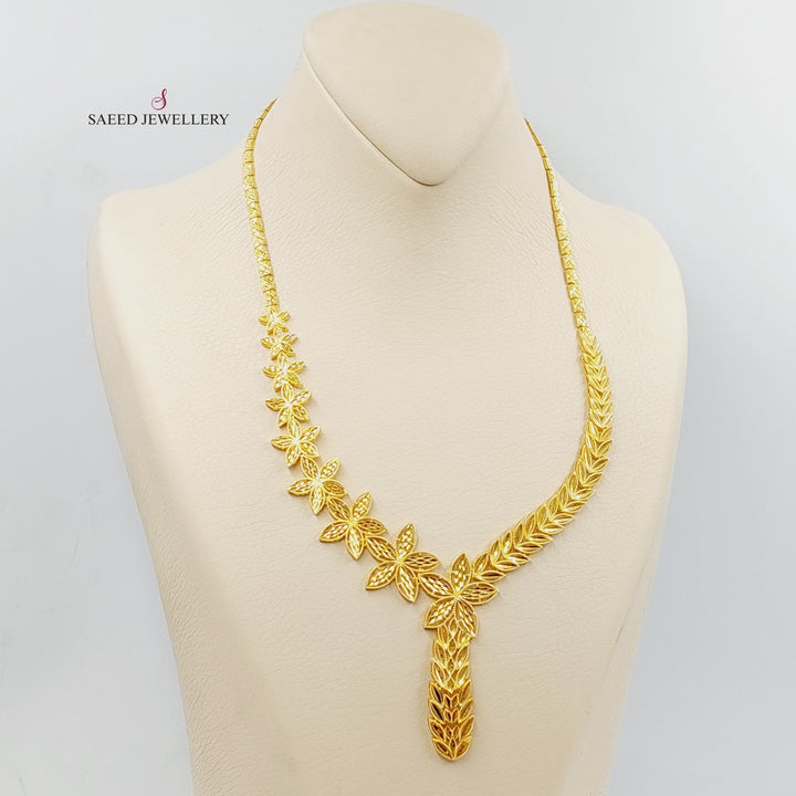 21K Gold Spike Kuwaiti Necklace by Saeed Jewelry - Image 3