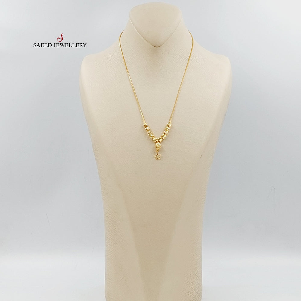 21K Gold Star Balls Necklace by Saeed Jewelry - Image 2