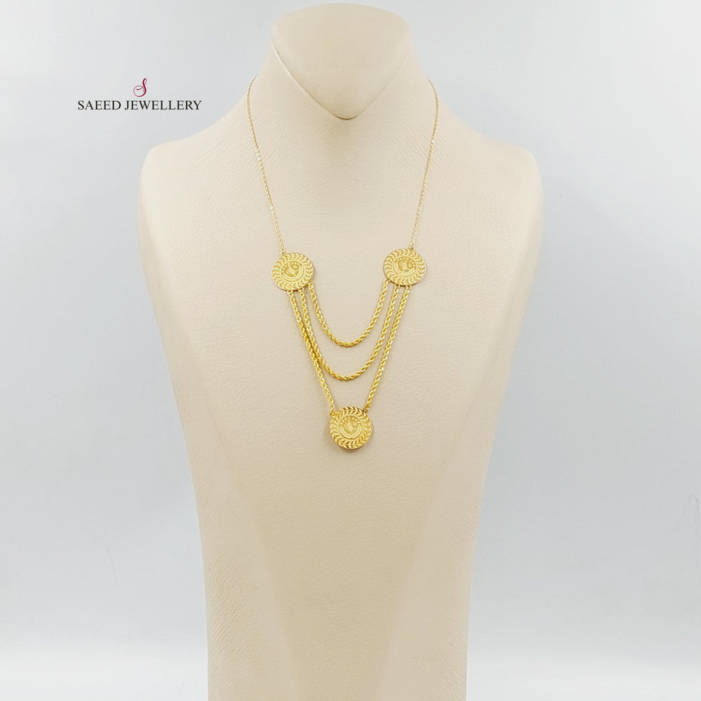 21K Gold Trio Rashadi Necklace by Saeed Jewelry - Image 2