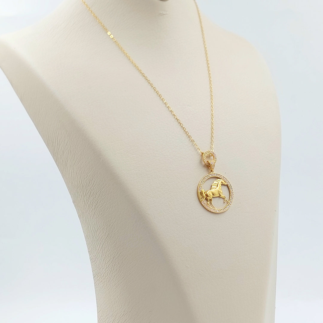 21K عقد حصان مرصع-مجوهرات الشيخ سعيد-Saeed Jewelry 