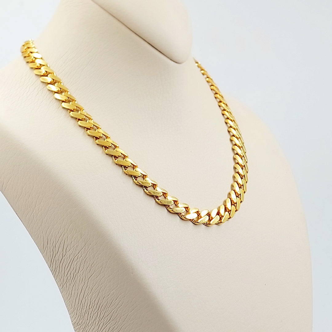 Zircon Studded Cuban Links Necklace Made of 21K Gold by Saeed Jewelry 