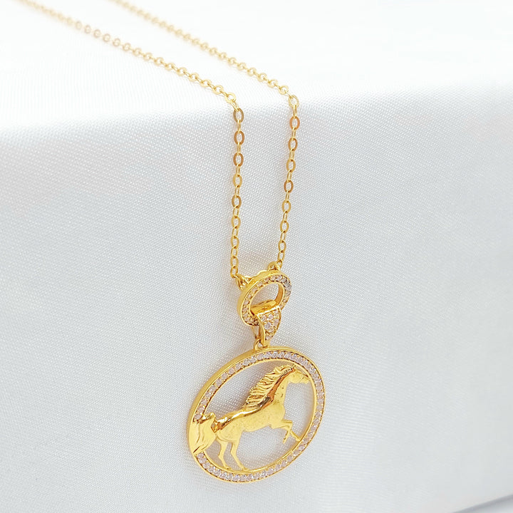 21K عقد حصان مرصع-مجوهرات الشيخ سعيد-Saeed Jewelry 
