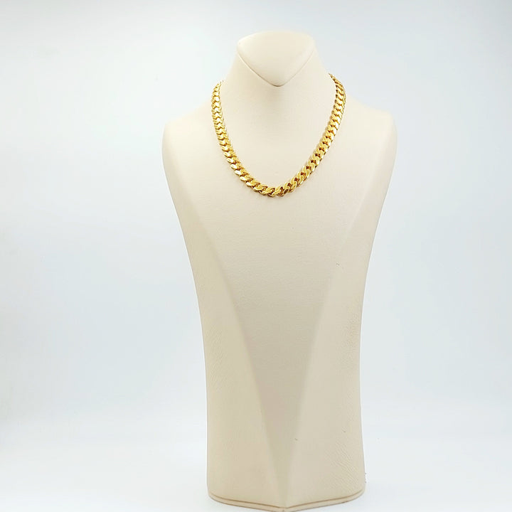 Zircon Studded Cuban Links Necklace Made of 21K Gold by Saeed Jewelry 