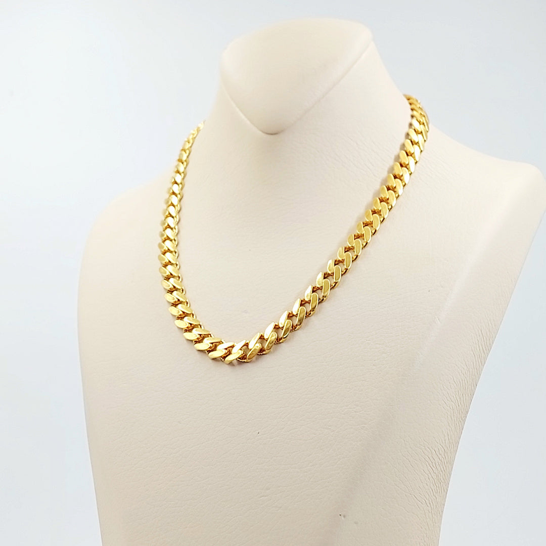 Zircon Studded Cuban Links Necklace Made of 21K Gold by Saeed Jewelry 