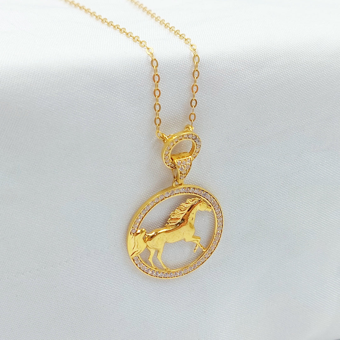 21K عقد حصان مرصع-مجوهرات الشيخ سعيد-Saeed Jewelry 