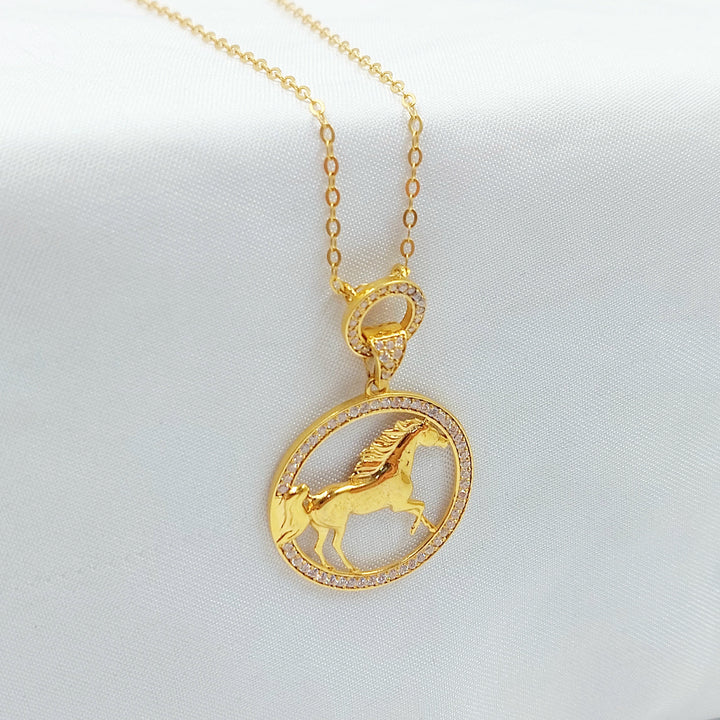 21K عقد حصان مرصع-مجوهرات الشيخ سعيد-Saeed Jewelry 