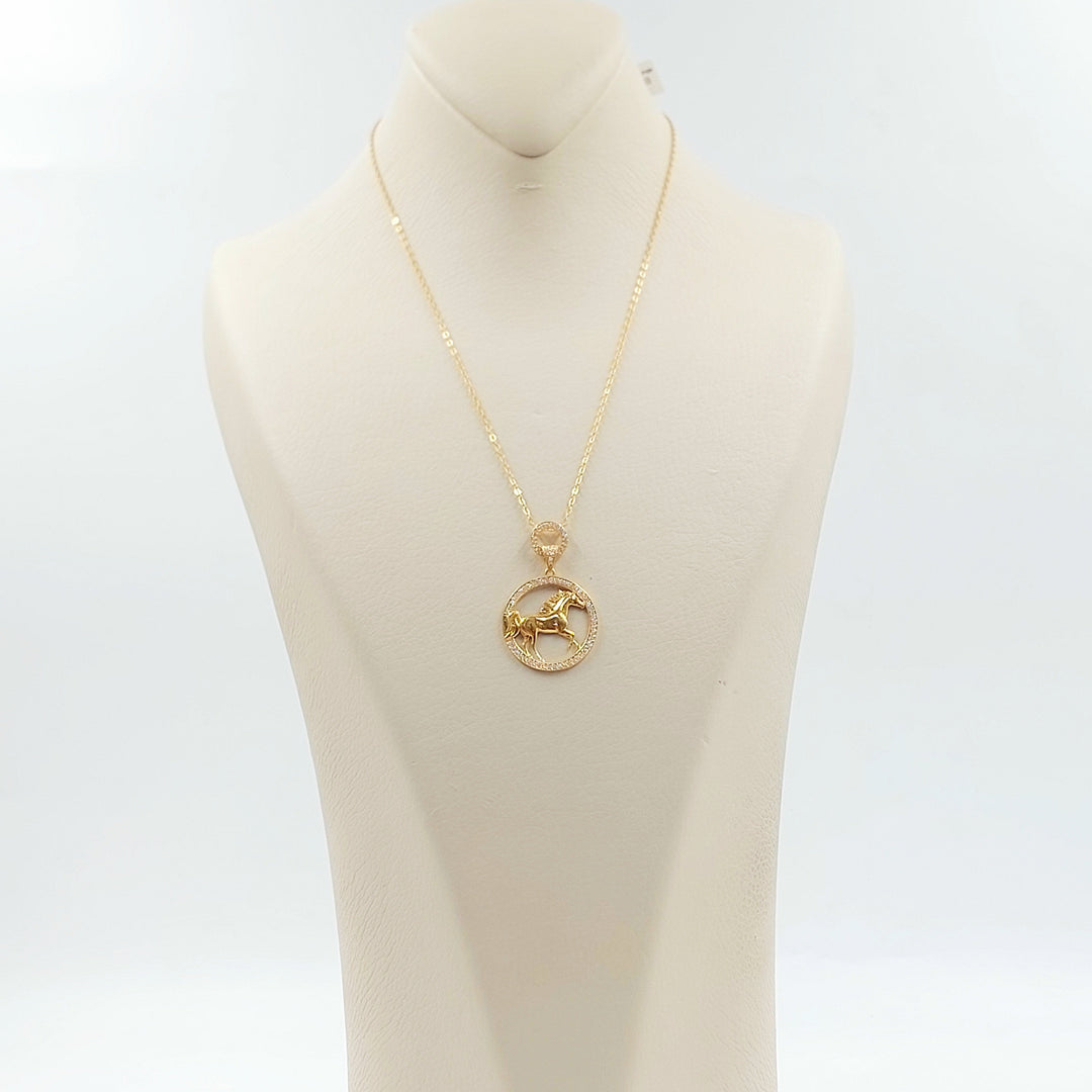 21K عقد حصان مرصع-مجوهرات الشيخ سعيد-Saeed Jewelry 