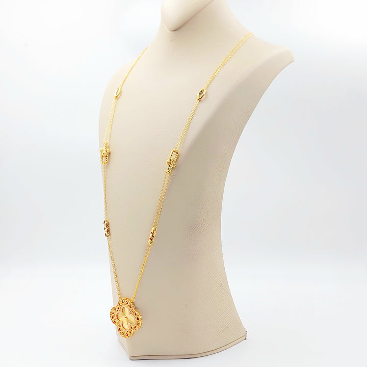 21K عقد وردة مرصع-مجوهرات الشيخ سعيد-Saeed Jewelry 