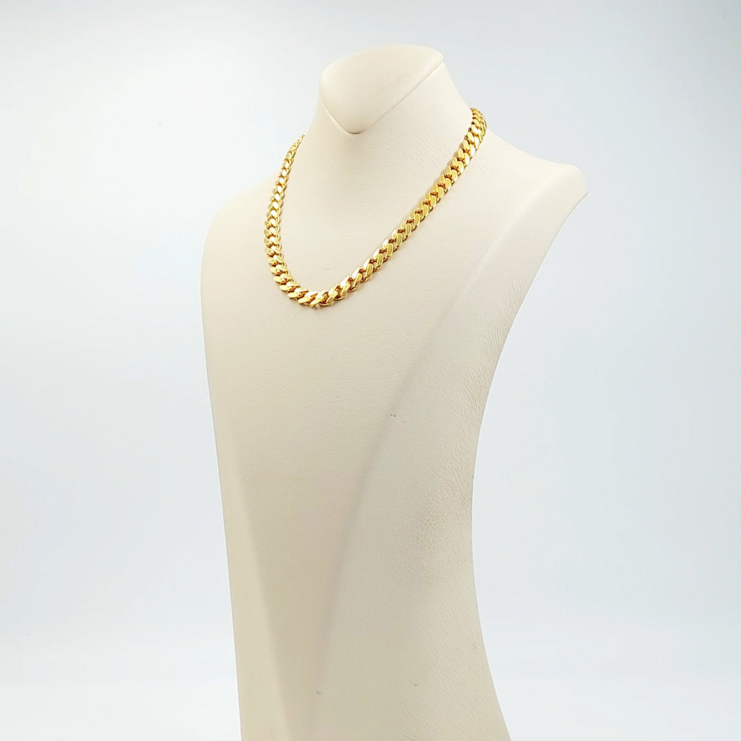 Zircon Studded Cuban Links Necklace Made of 21K Gold by Saeed Jewelry 