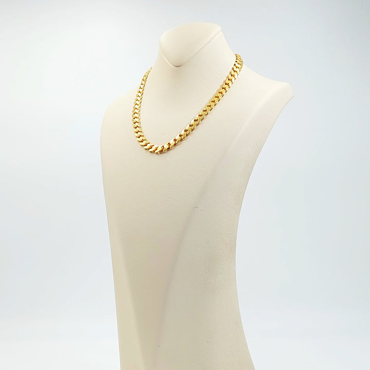 Zircon Studded Cuban Links Necklace Made of 21K Gold by Saeed Jewelry 