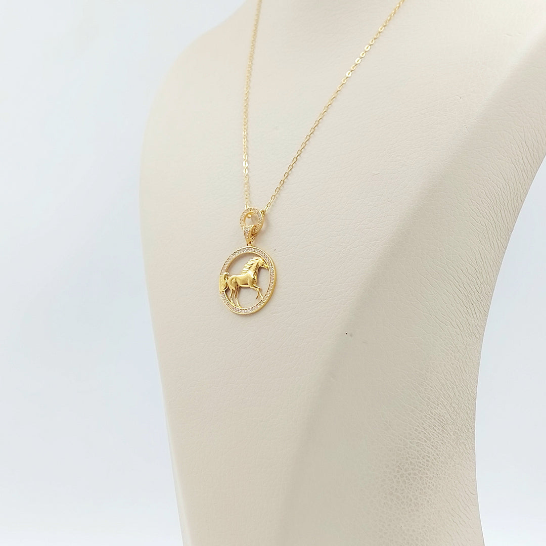 21K عقد حصان مرصع-مجوهرات الشيخ سعيد-Saeed Jewelry 