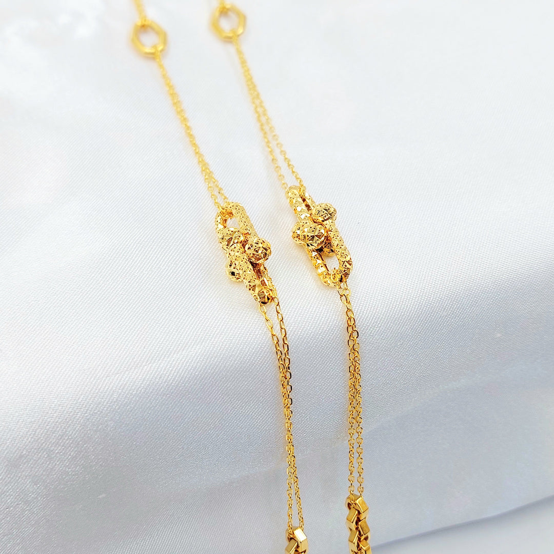 21K عقد وردة مرصع-مجوهرات الشيخ سعيد-Saeed Jewelry 