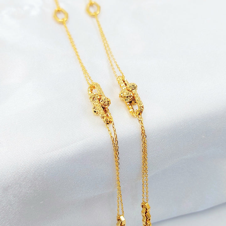 21K عقد وردة مرصع-مجوهرات الشيخ سعيد-Saeed Jewelry 