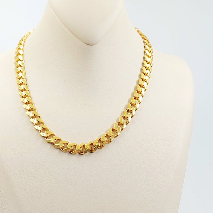 Zircon Studded Cuban Links Necklace Made of 21K Gold by Saeed Jewelry 