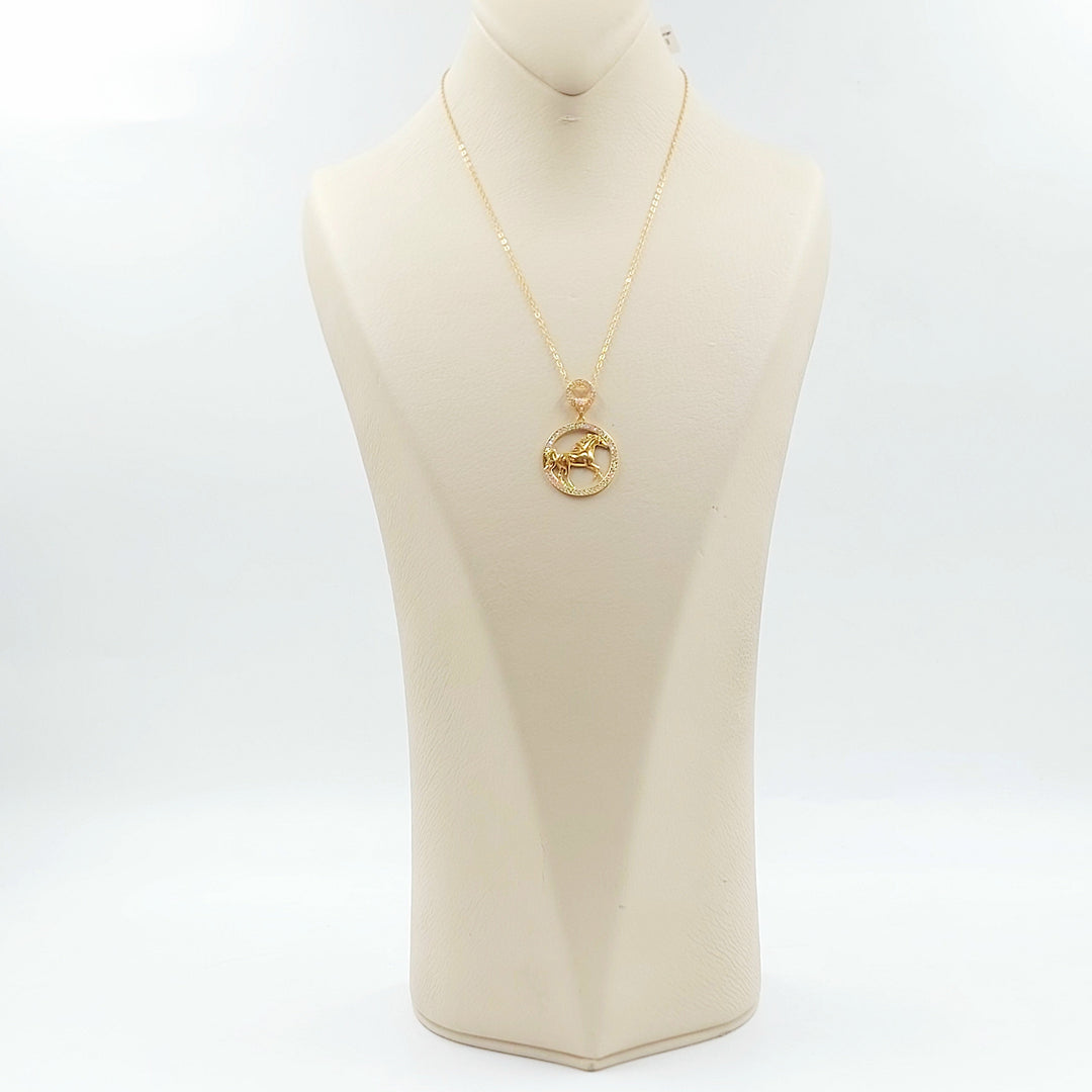 21K عقد حصان مرصع-مجوهرات الشيخ سعيد-Saeed Jewelry 