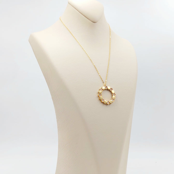21K عقد شمس مرصع-مجوهرات الشيخ سعيد-Saeed Jewelry 