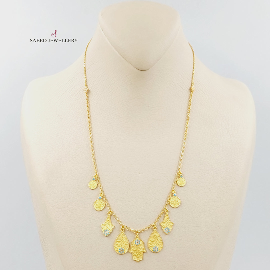 21K عقد دنانديش مرصع-مجوهرات الشيخ سعيد-Saeed Jewelry 