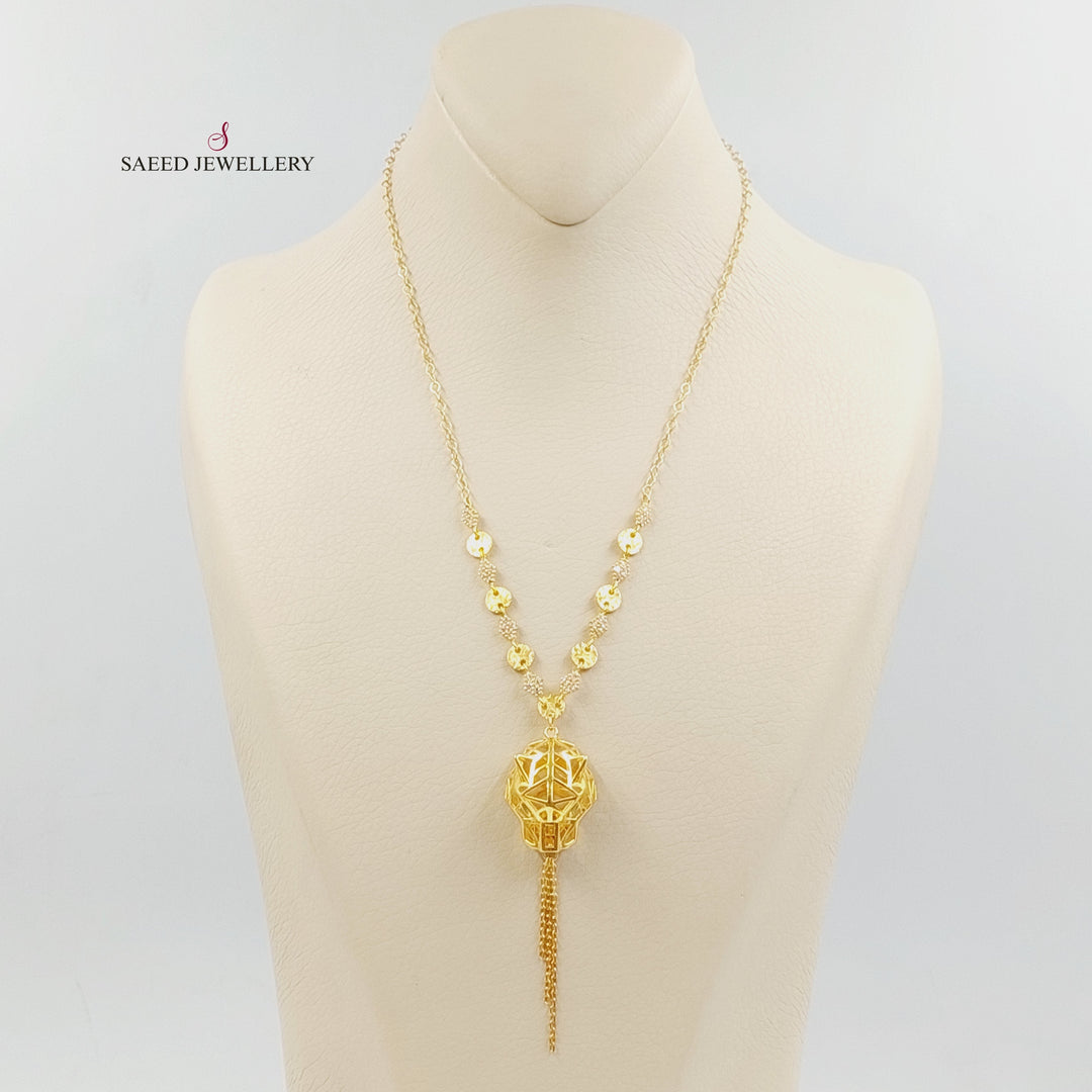 21K Gold Zircon Studded Tiger Necklace by Saeed Jewelry - Image 4