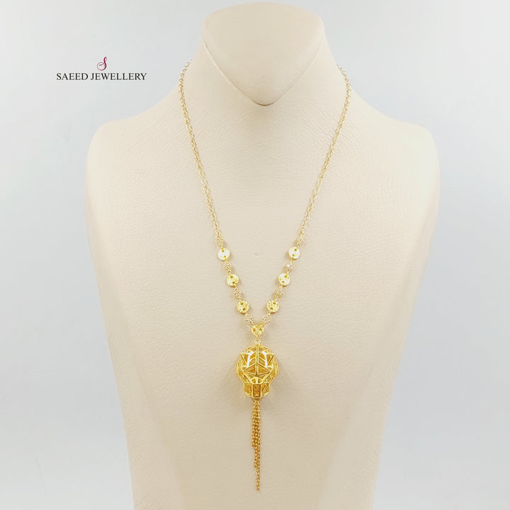 21K Gold Zircon Studded Tiger Necklace by Saeed Jewelry - Image 4