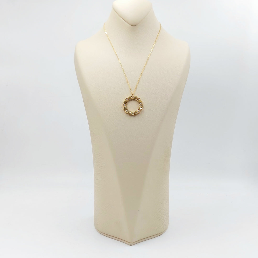 21K عقد شمس مرصع-مجوهرات الشيخ سعيد-Saeed Jewelry 