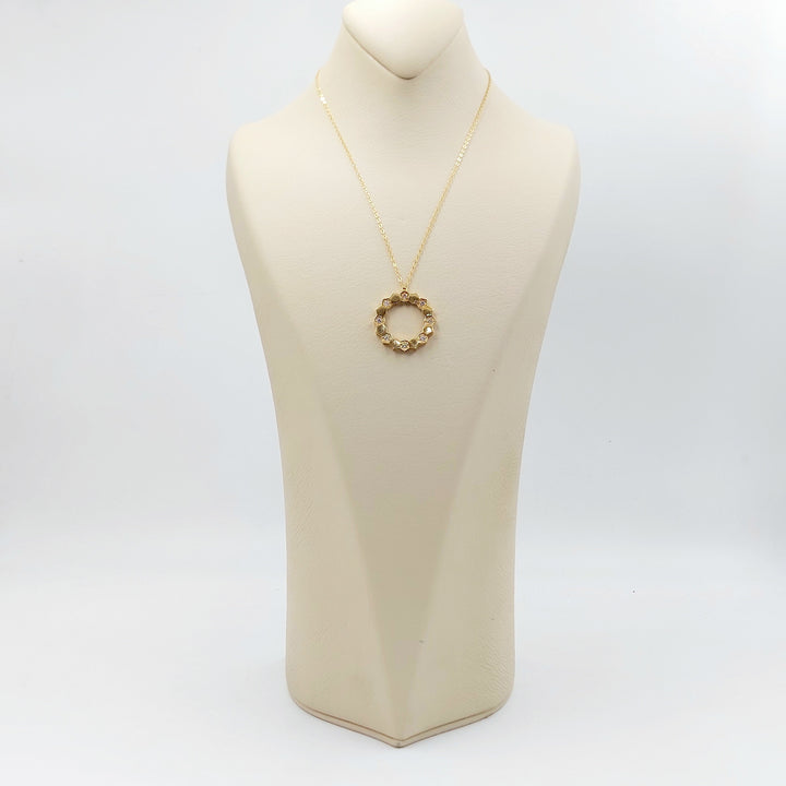 21K عقد شمس مرصع-مجوهرات الشيخ سعيد-Saeed Jewelry 