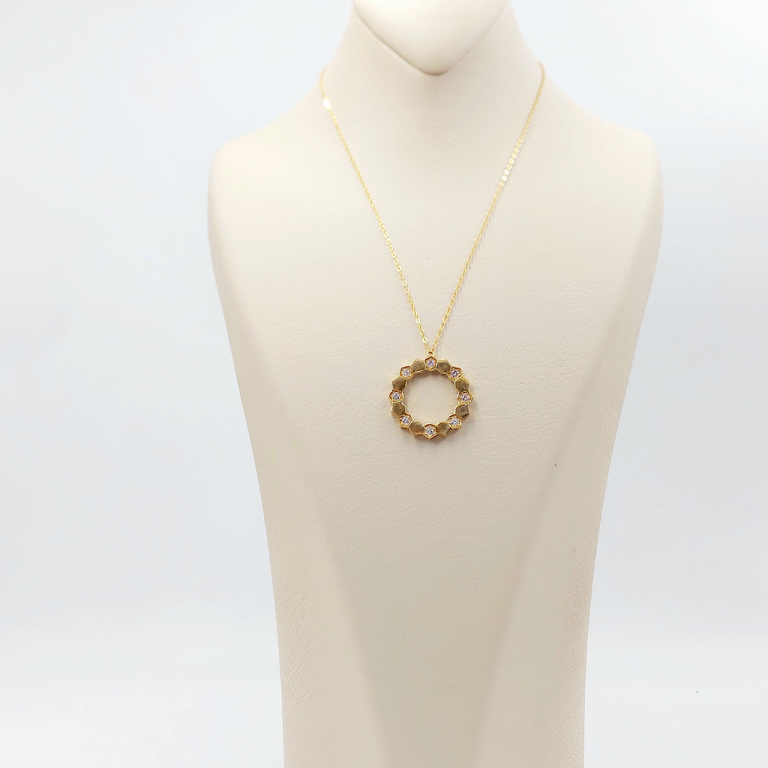 21K عقد شمس مرصع-مجوهرات الشيخ سعيد-Saeed Jewelry 