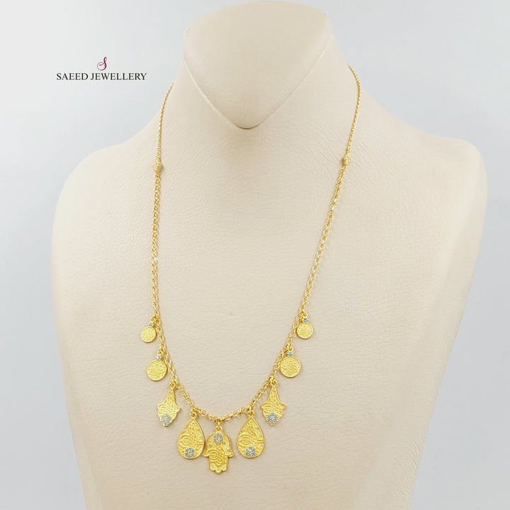 21K عقد دنانديش مرصع-مجوهرات الشيخ سعيد-Saeed Jewelry 