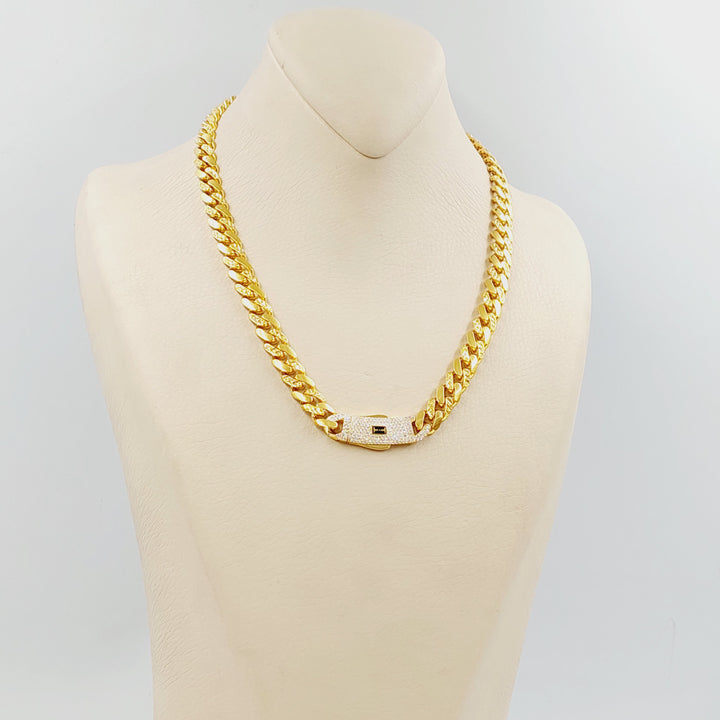 21K عقد جنزير مرصع-مجوهرات الشيخ سعيد-Saeed Jewelry 