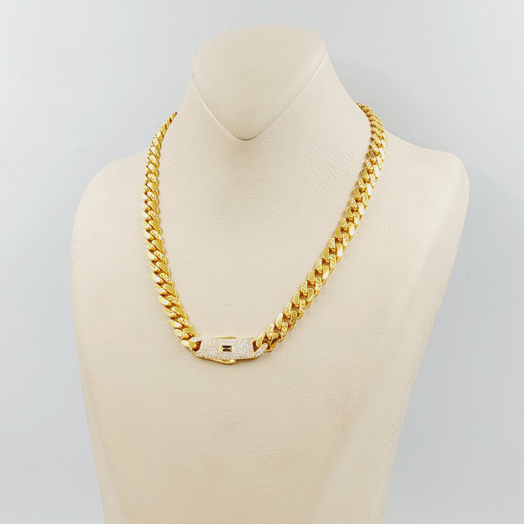 21K عقد جنزير مرصع-مجوهرات الشيخ سعيد-Saeed Jewelry 