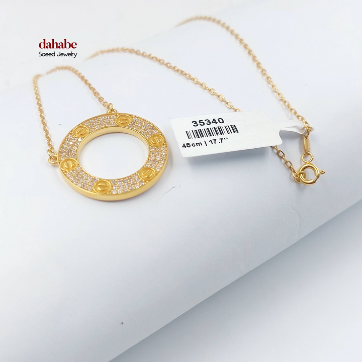 21K Gold Zircon Figaro Necklace