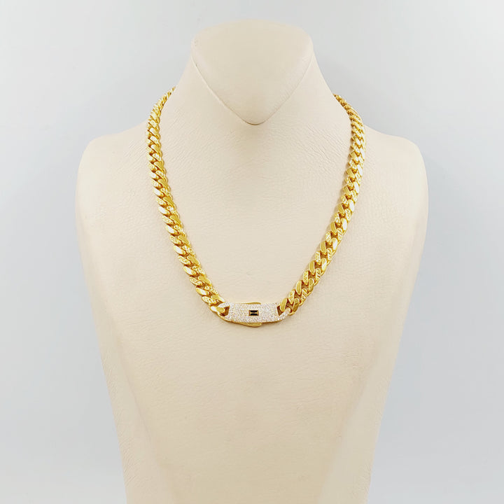 21K عقد جنزير مرصع-مجوهرات الشيخ سعيد-Saeed Jewelry 