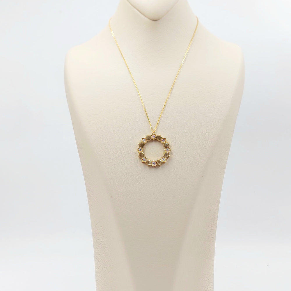 21K عقد شمس مرصع-مجوهرات الشيخ سعيد-Saeed Jewelry 