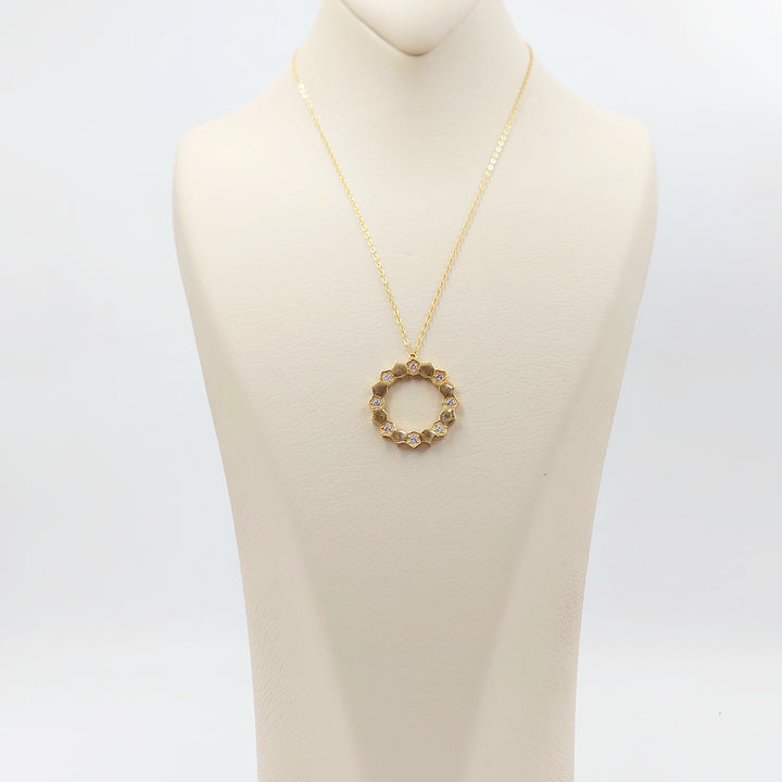 21K عقد شمس مرصع-مجوهرات الشيخ سعيد-Saeed Jewelry 