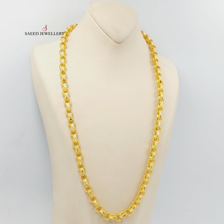 21K Gold 9mm Cuban Links Necklace by Saeed Jewelry - Image 6