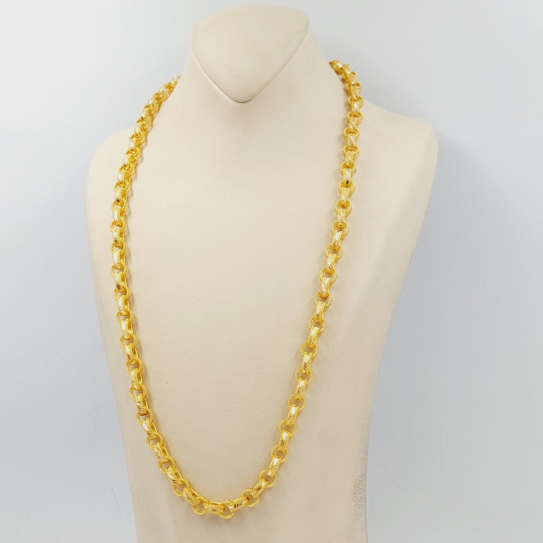 21K Gold 9mm Cuban Links Necklace by Saeed Jewelry - Image 4