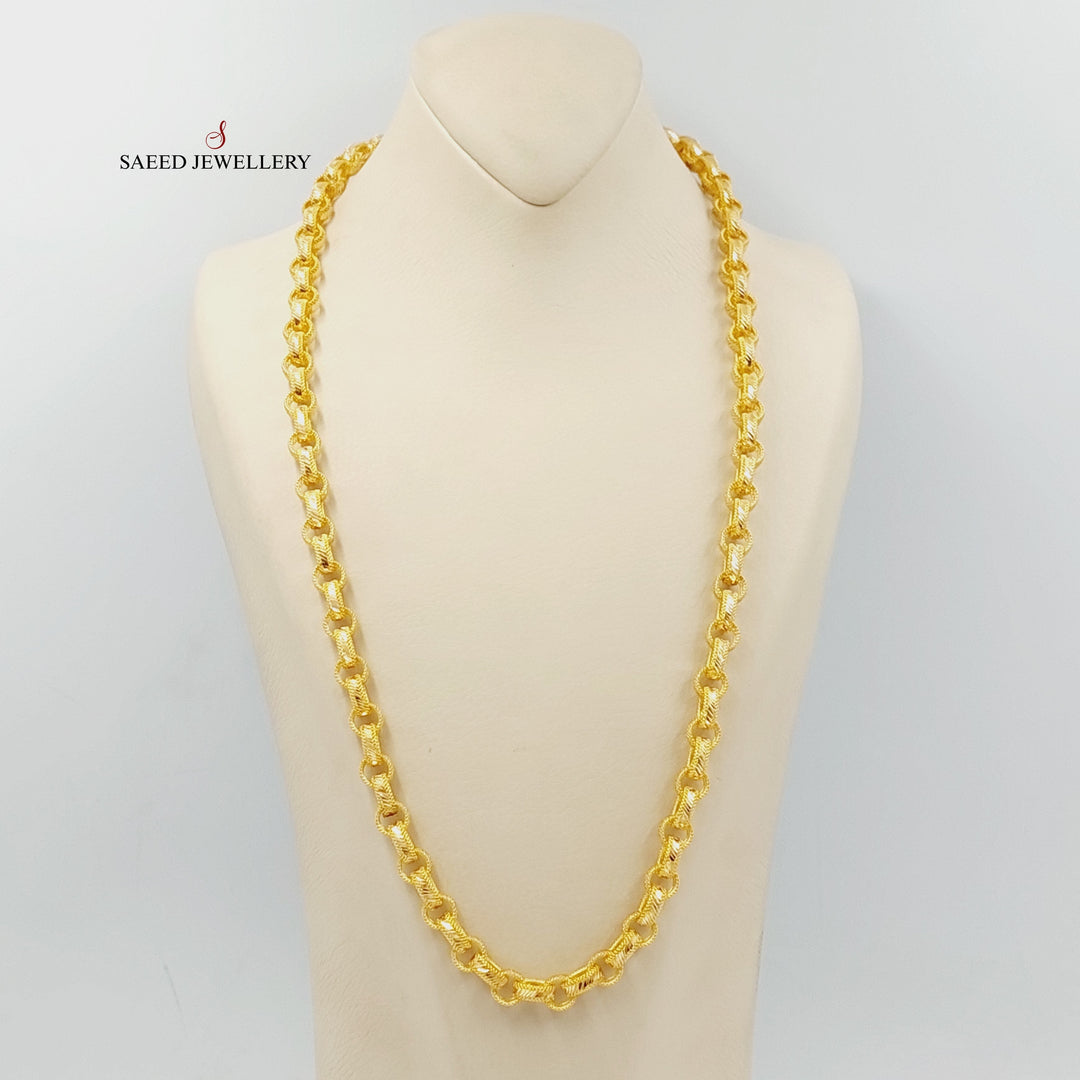 21K Gold 9mm Cuban Links Necklace by Saeed Jewelry - Image 1