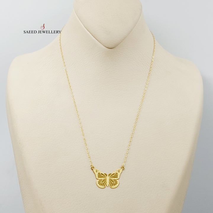 21K Gold Butterfly Necklace by Saeed Jewelry - Image 1