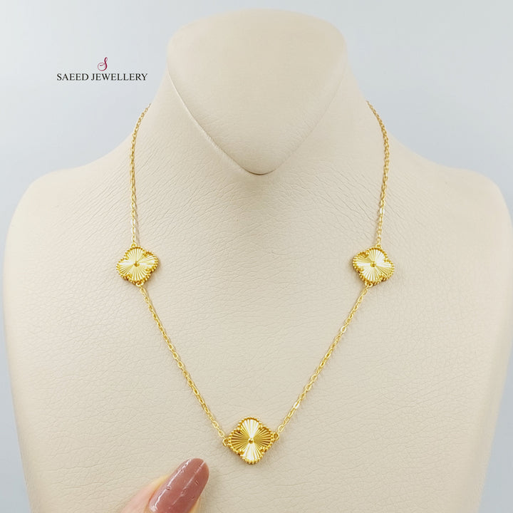 21K Gold Clover Necklace by Saeed Jewelry - Image 2