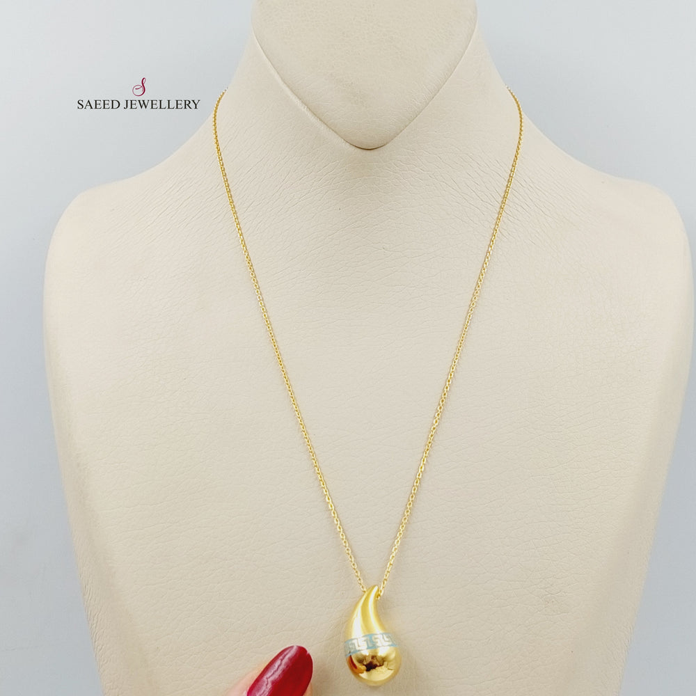 21K Gold Enameled Almond Necklace by Saeed Jewelry - Image 2