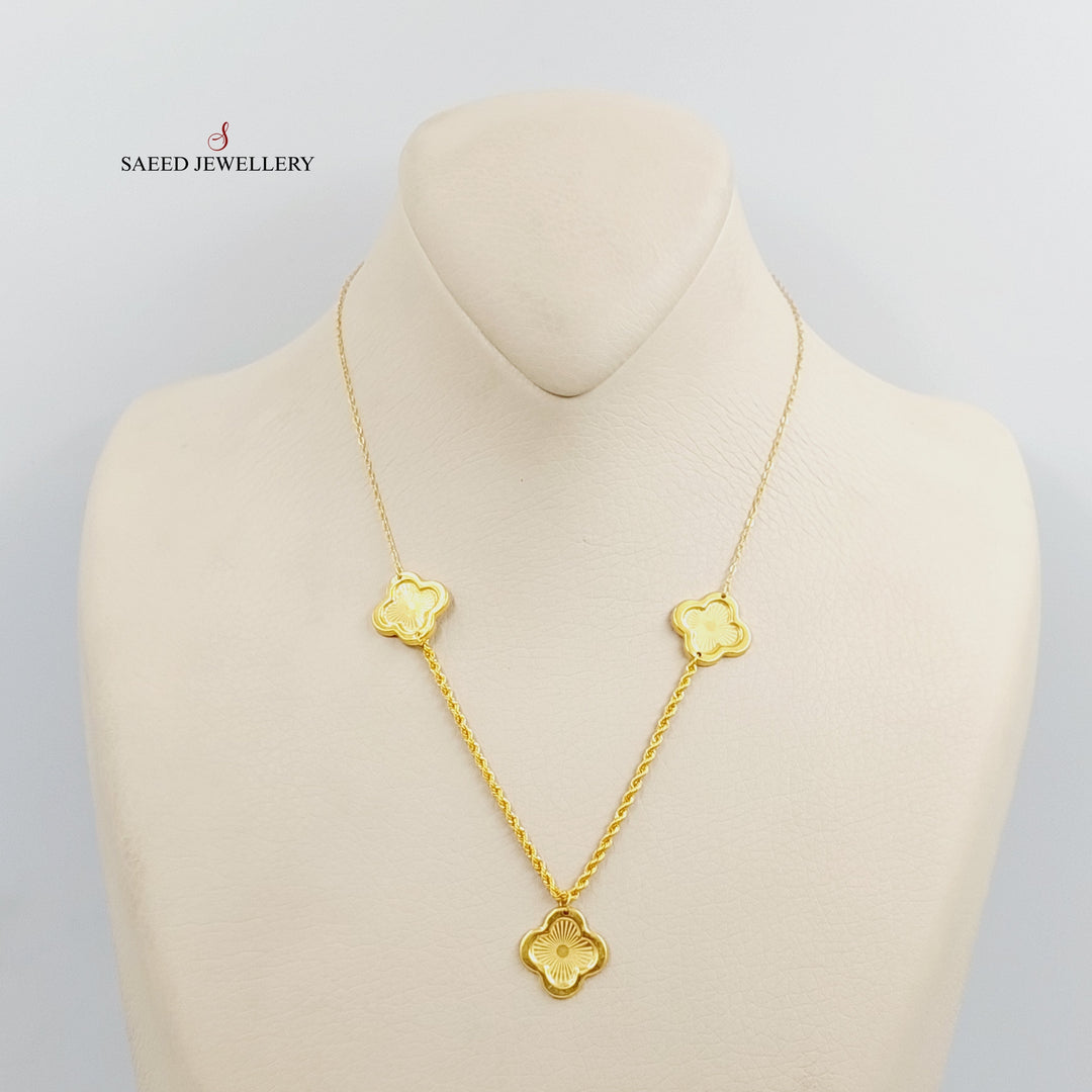 21K Gold Rose Necklace by Saeed Jewelry - Image 1