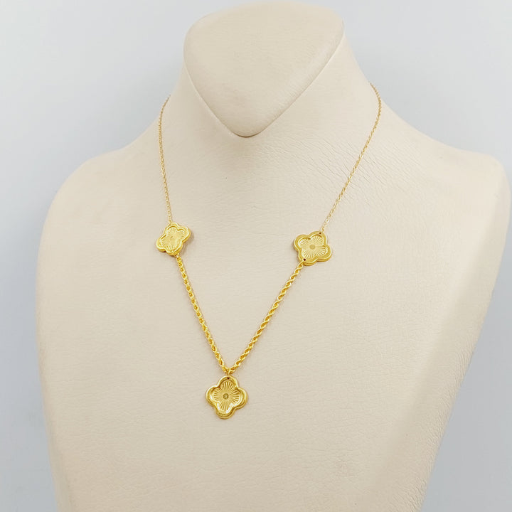 21K Gold Rose Necklace by Saeed Jewelry - Image 3