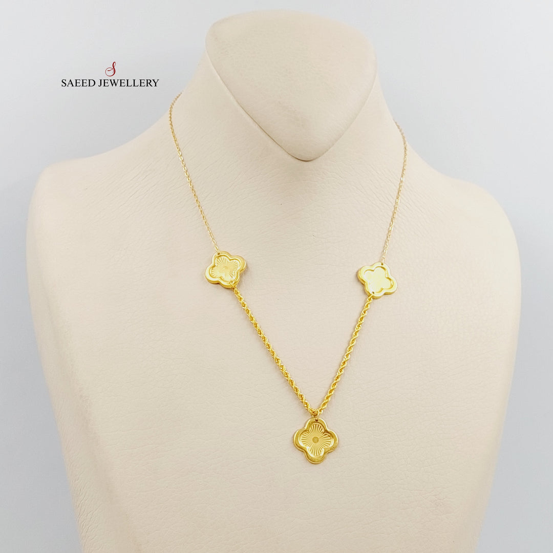 21K Gold Rose Necklace by Saeed Jewelry - Image 5