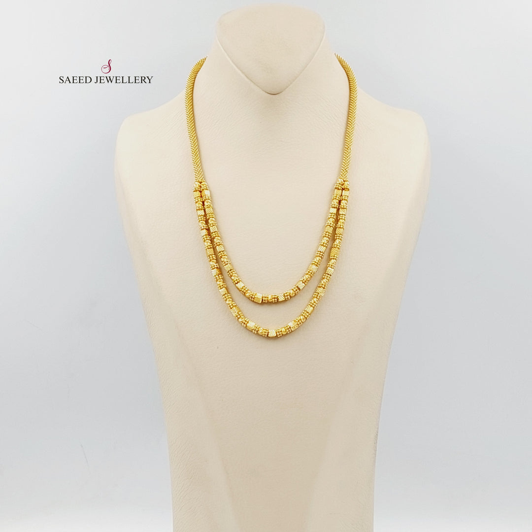 21K Gold Two Ranges Balls Necklace by Saeed Jewelry - Image 1