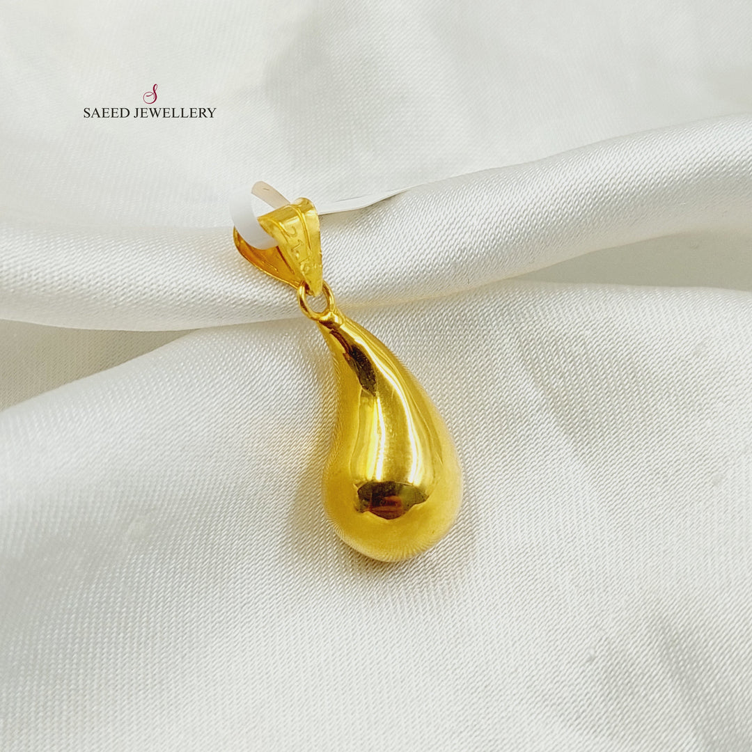 21K Gold Almond Pendant by Saeed Jewelry - Image 3