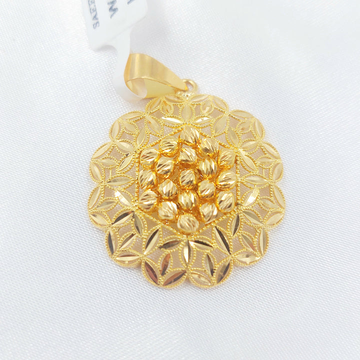 Balls Leaf Pendant Made of 21K Gold by Saeed Jewelry 