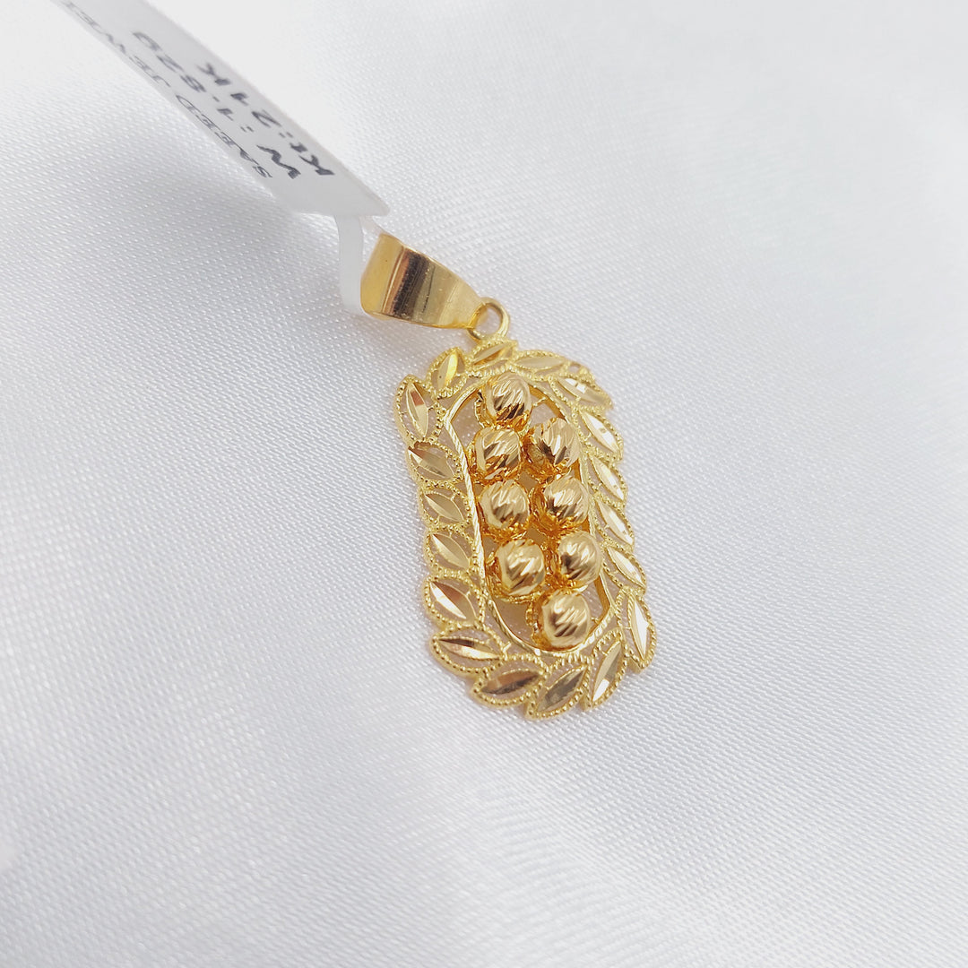 Balls Leaf Pendant Made of 21K Gold by Saeed Jewelry 