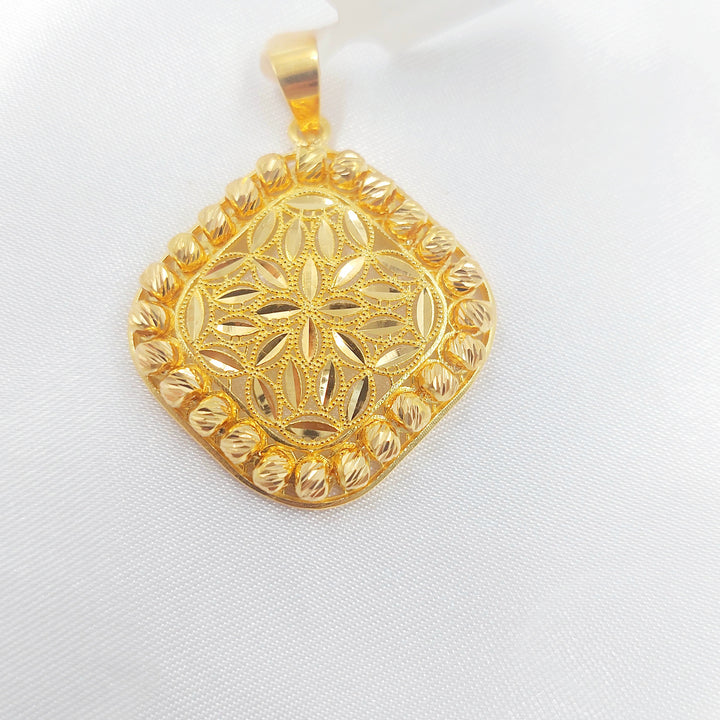 Balls Leaf Pendant Made of 21K Gold by Saeed Jewelry 